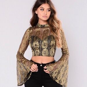 Impulsive Fashion Short Lace Top for Women, Size L